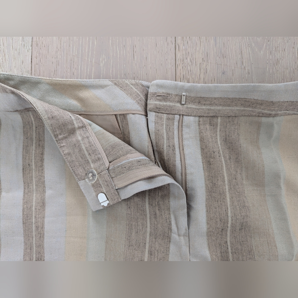 LAFAYETTE 148 Vintage Linen/Silk Blend Multi-Stripe Suit; Size 12 - Picture 16 of 16